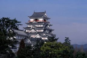 Asia. Veduta suggestiva del castello di Fukuyama, costruito nel 1619.De Agostini Picture Library/G. Sioen
