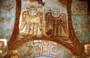 Etiopia. Particolare degli affreschi nella chiesa di Gannata Mariam, nei dintorni di LalibelÃ .De Agostini Picture Library/C. Sappa