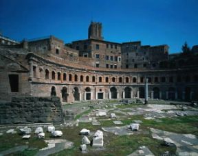 Foro. Veduta dei mercati di Traiano nel Foro Romano.De Agostini Picture Library/A. Dagli Orti