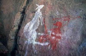 Rupestre. Arte australiana su pareti rocciose; esemplari di animali.De Agostini Picture Library / G. SioÃ«n