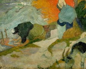 Simbolismo . Lavandaie ad Arles di Paul Gauguin (1888; Bilbao, Museo di Belle Arti).De Agostini Picture Library/G. Dagli Orti