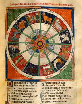 Astrologia. I segni dello zodiaco da un codice provenzale (sec. XIII-XIV).De Agostini Picture Library / G. Dagli Orti