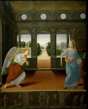 Lorenzo di Credi. Annunciazione (Firenze, Uffizi).De Agostini Picture Library/G. Dagli Orti