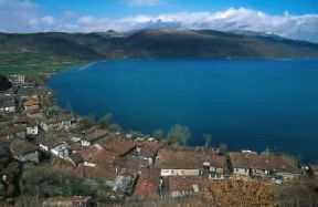 Albania. Veduta del Lago Ohrid.De Agostini Picture Library/C.Sappa