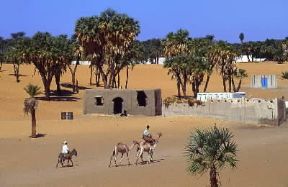 Sudan. Un villaggio presso Dongola, nella regione di Nubia.De Agostini Picture Library/C. Sappa