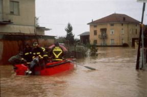 Alluvione. Allagamenti causati dal maltempo a Venaria Reale in provincia di Torino.Farabolafoto