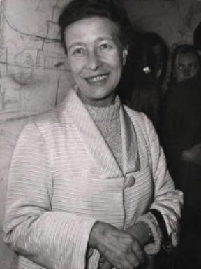 Simone de Beauvoir. Primo piano della scrittrice.Farabolafoto
