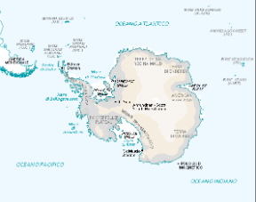Antartide. Cartina geografica.