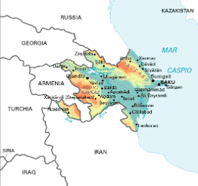 Azerbajdzan. Cartina geografica.
