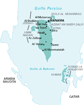 Bahrein. Cartina geografica.
