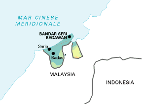 Brunei. Cartina geografica.