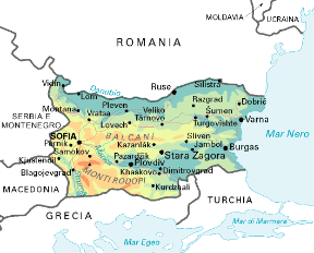 Bulgaria. Cartina geografica.