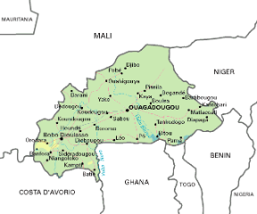 Burkina. Cartina geografica.