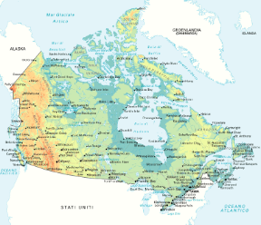 Canada. Cartina geografica.