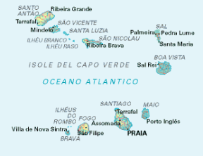 Capo Verde. Cartina geografica.