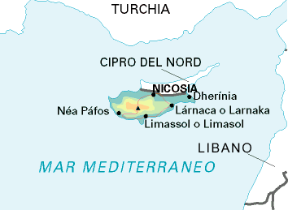 Cipro. Cartina geografica.
