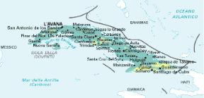 Cuba. Cartina geografica.