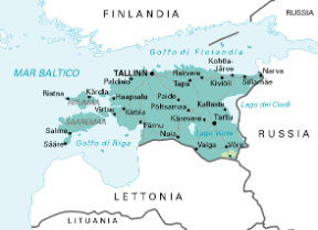 Estonia. Cartina geografica.