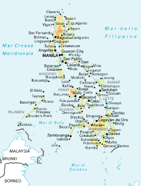 Filippine. Cartina geografica.