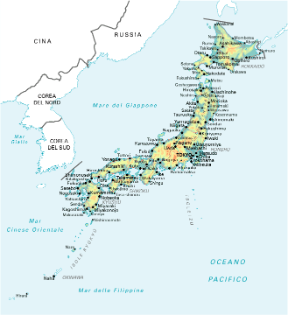Giappone. Cartina geografica.
