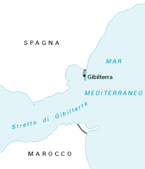 Gibilterra. Cartina geografica.