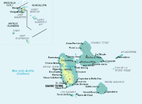 Guadalupa. Cartina geografica.