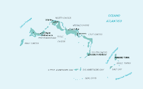 Isole Caicos. Cartina geografica.