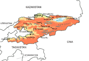 Kirgizistan. Cartina geografica.