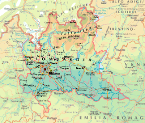 Lombardia. Cartina geografica.