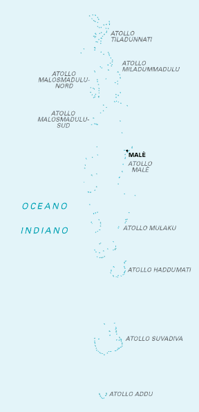 Maldive. Cartina geografica.