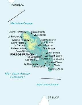 Martinica. Cartina geografica.