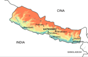 Nepal. Cartina geografica.