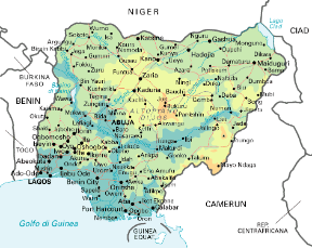 Nigeria. Cartina geografica.