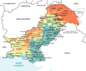 Pakistan. Cartina geografica.