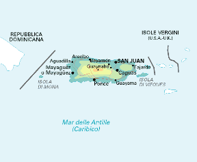 Puerto Rico. Cartina geografica.