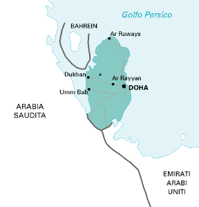 Qatar. Cartina geografica.