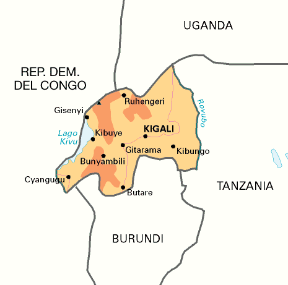 Ruanda. Cartina geografica.