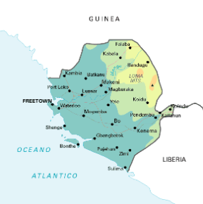 Sierra Leone. Cartina geografica.