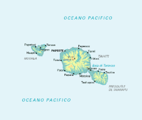 Tahiti. Cartina geografica.