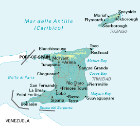 Trinidad e Tobago. Cartina geografica.