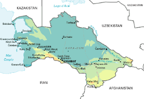 Turkmenistan. Cartina geografica.