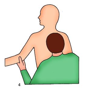 Punto di compressione arteriosa in caso di ferita sotto al gomito. La compressione arteriosa. In caso di ferita subito sotto la piega del gomito si comprime alla piega del gomito.