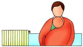 Intervento in caso di ipotermia nel bambino. Ipotermia nei bambini. Se dopo aver avvolto il bambino nelle coperte non migliora, scaldatelo col vostro corpo, mettendolo nudo a contatto con la vostra pelle.