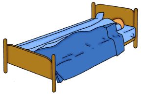 Come girare il malato quando si rifà il letto. Rifacimento del letto occupato. Dopo aver sistemato la prima metà del letto girate il malato sul lato opposto, facendogli superare i rotoli delle due lenzuola.