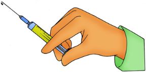 L'iniezione: svuotamento dell'aria dalla siringa. L'iniezione. Dopo aver caricato la siringa è necessario far uscire tutta l’aria.