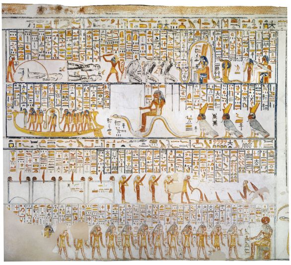 affreschi, corridoio della tomba di Ramesse VI Luxor, Valle dei Re. Particolare degli affreschi del corridoio della tomba di Ramesse VI (XX Dinastia, 1144-1136 a.C.).
© De Agostini Picture Library.