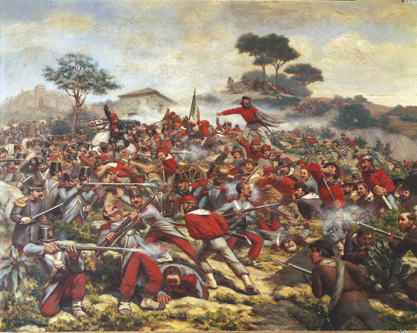 Garibaldi, battaglia di Calatafimi Garibaldi alla Battaglia di Calatafimi.
De Agostini Picture Library