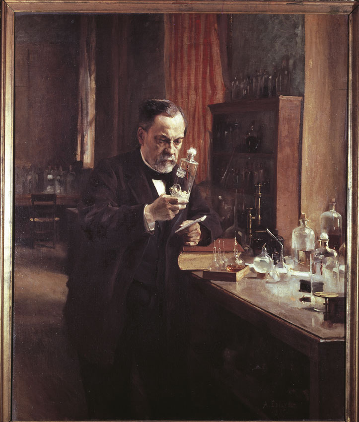 Louis Pasteur in un ritratto di A. G. Edelfelt (Parigi, Museé Pasteur) Chimico e microbiologo francese, fu il fondatore della moderna microbiologia, disciplina che studia le proprietà generali dei microrganismi.