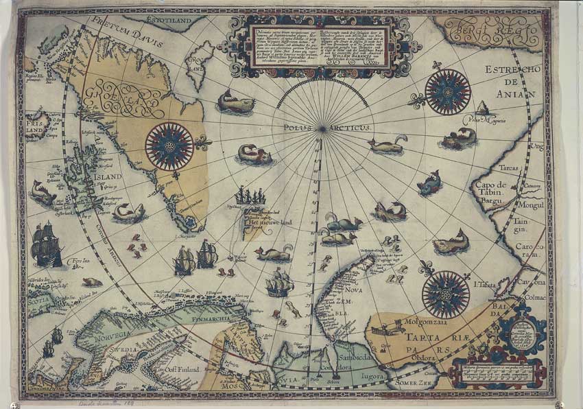 Carta delle regioni polari, XVII secolo Cartografia, XVII secolo. Carta delle regioni polari. Tavola di William Blaeu.
© De Agostini Picture Library
