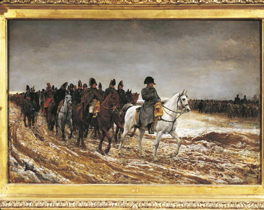 Napoleone e la Campagna di Francia, Ernest Meissonnier Napoleone durante la Campagna di Francia del 1814, 1864 di Ernest Meissonnier (1815-1891).
© De Agostini Picture Library.
